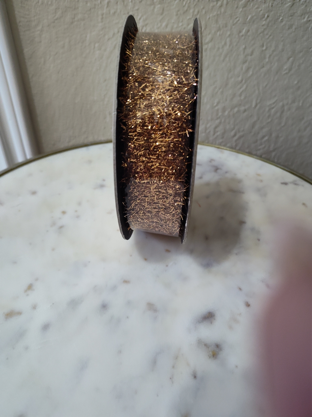 D. STEVENS Copper Metallic Tinsel Ribbon 1.5" x 10 Yards Luxury Designer Ribbon - Picture 4 of 7